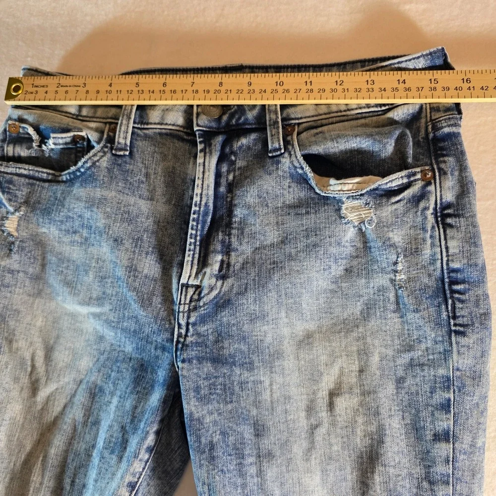 American Eagle Slim Taper Flex Distressed Jeans Mens 29x30 Blue Acid Wash Denim